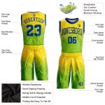 Neon Green Royal Gold Basketball Jersey Sublimation Round Neck Custom Suit Custom Neon Green Royal-Gold Round Neck Sublimation