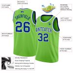 Neon Green Royal White Basketball Jersey - Custom Authentic Design Custom Neon Green Royal-White Authentic Basketball Jersey