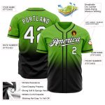 Neon Green White Black Authentic Fade Baseball Jersey - Custom Fashion Fit Custom Neon Green White-Black Authentic Fade Fashion