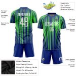 Neon Green White-Royal Custom Sublimation Soccer Jersey Uniform Style 8211 Custom Neon Green White-Royal Sublimation Soccer