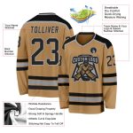 Old Gold Black-Gray Hockey Jersey Custom Design - Personalized Team Apparel Custom Old Gold Black-Gray Hockey Jersey
