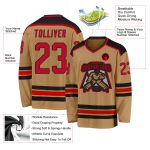 Old Gold Red-Black Custom Hockey Jersey for Men & Women - Personalized Ice Hockey Apparel Custom Old Gold Red-Black Hockey