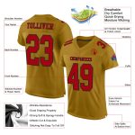 Old Gold Red-Black Custom Football Jersey - Authentic Mesh Sports Apparel Custom Old Gold Red-Black Mesh Authentic Football