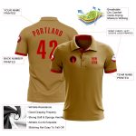 Custom Old Gold Red Performance Golf Polo Shirt for Men - Premium Fit, Moisture-Wicking Fabric, Ideal for Sports and Leisure