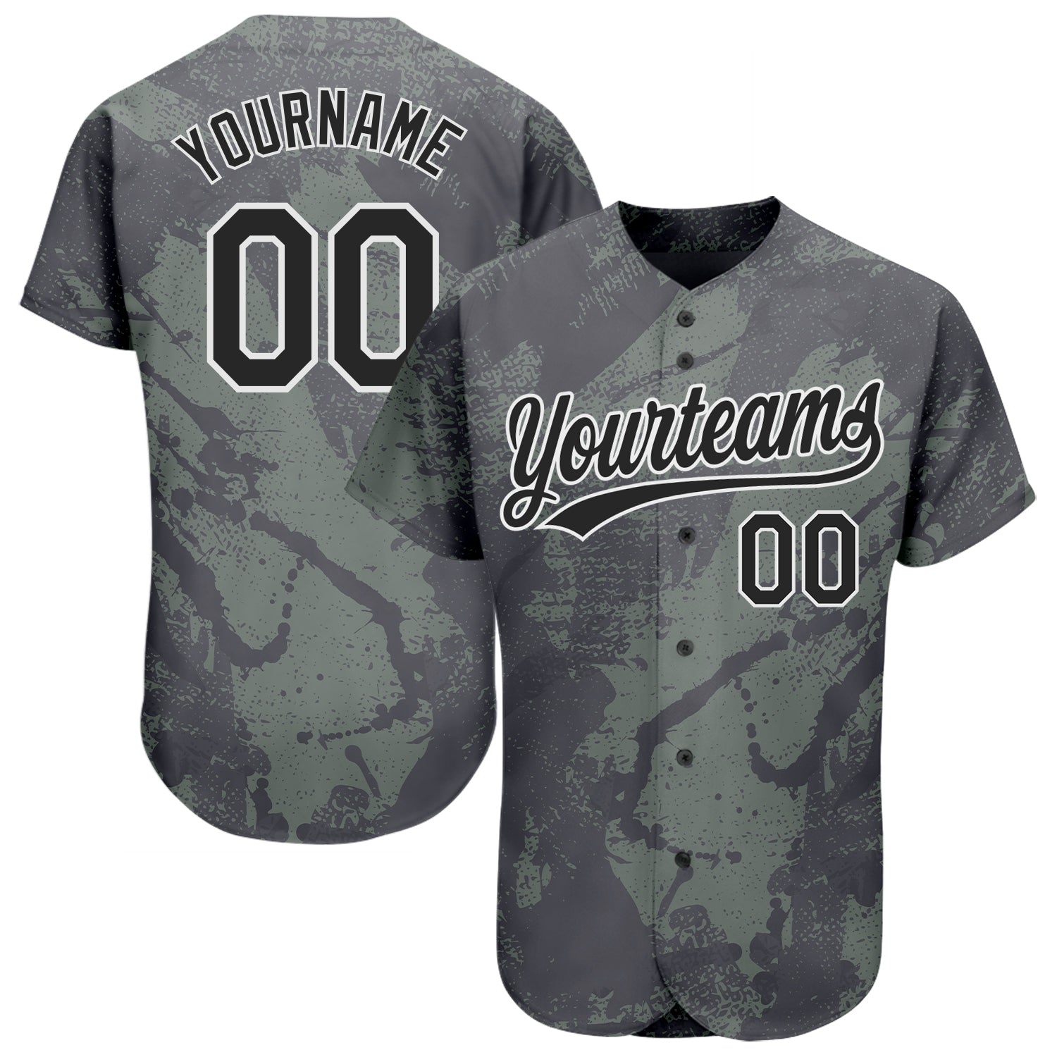 Custom Olive Black-White 3D Pattern Baseball Jersey - Authentic Salute To Service Design Custom Olive Black-White 3D Pattern