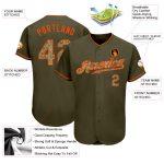 Custom Olive Camo Orange Salute To Service Baseball Jersey - Authentic Style 7915 Custom Olive Camo-Orange Authentic Salute