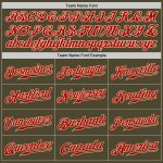 Olive Red-Cream Authentic Baseball Jersey - Custom Salute To Service Design Custom Olive Red-Cream Authentic Salute To Service