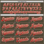 Custom Olive Red Cream Varsity Letterman Jacket Full Snap Salute to Service Custom Olive Red-Cream Bomber Full-Snap Varsity