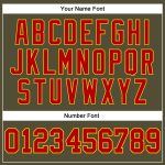 Custom Olive Red Gold Long Sleeve Performance T-Shirt for Salute to Service Custom Olive Red-Gold Long Sleeve Performance