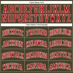 Custom Olive Red White Basketball Jersey - Authentic Throwback Salute to Service Custom Olive Red-White Authentic Throwback