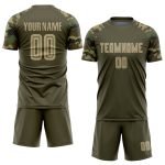 Custom Olive Gold-Camo Soccer Uniform Jersey | Salute to Service Sublimation Custom Olive Vegas Gold-Camo Sublimation Salute