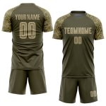 Custom Olive Vegas Gold Camo Soccer Jersey Sublimation Salute to Service Style 8813 Custom Olive Vegas Gold-Camo Sublimation