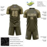 Custom Olive Vegas Gold Camo Soccer Jersey Sublimation Salute to Service Style 8813 Custom Olive Vegas Gold-Camo Sublimation