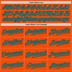 Authentic Custom Baseball Jersey in Orange Aqua-Black, Personalized Sports Jersey for Fans Custom Orange Aqua-Black Authentic