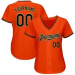 Custom Orange Black Old Gold Baseball Jersey - Authentic Sports Apparel Custom Orange Black-Old Gold Authentic Baseball Jersey
