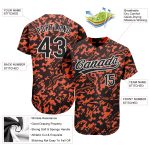 Custom 3D Pattern Baseball Jersey - Orange Black White Design, Authentic Fit Custom Orange Black-White 3D Pattern Design