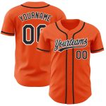 Custom Orange and Black Authentic Baseball Jersey - Personalized Sportswear Custom Orange Black-White Authentic Baseball