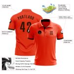 Custom Performance Golf Polo Shirt in Orange and Brown for Men Custom Orange Brown Performance Golf Polo Shirt