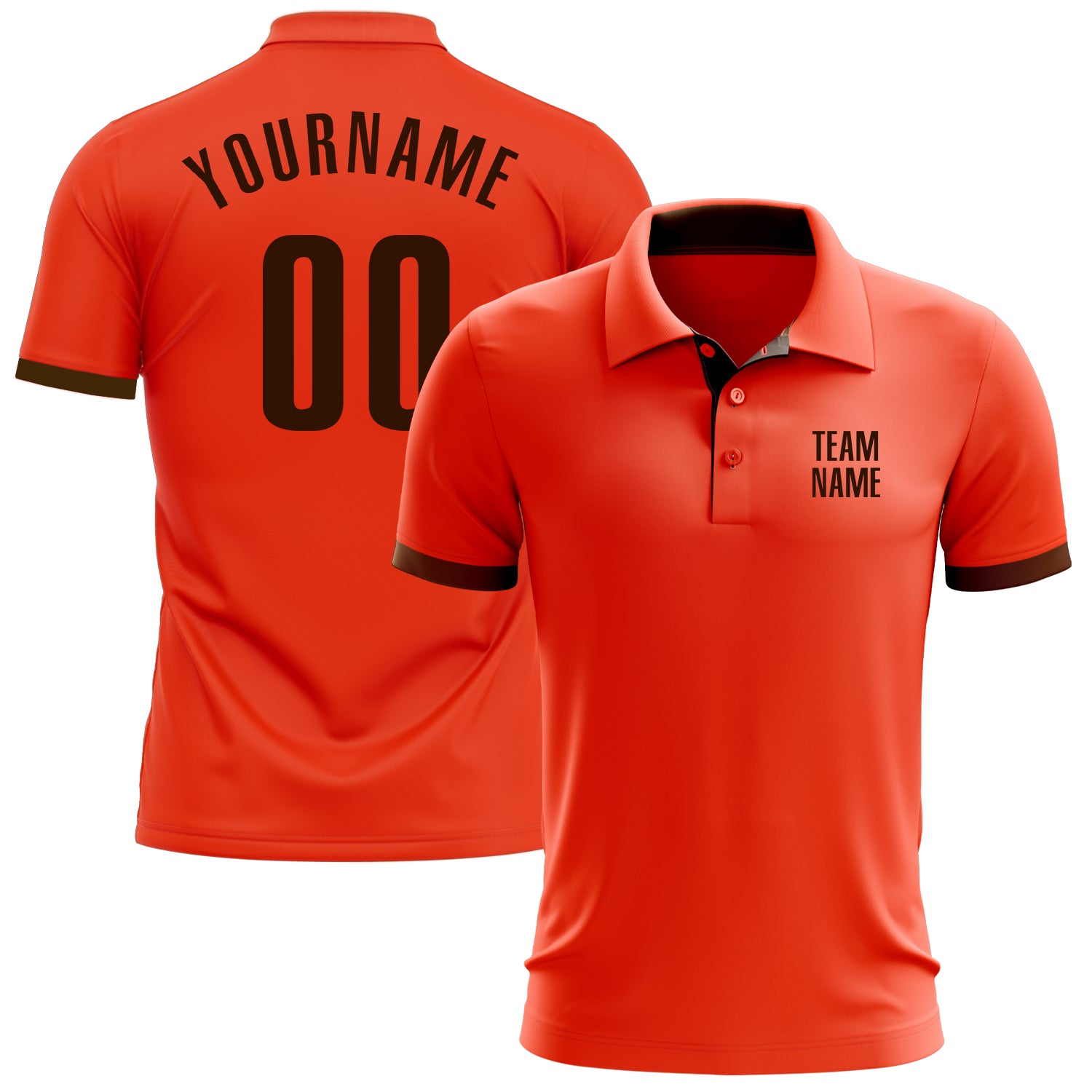 Custom Orange Brown Performance Golf Polo Shirt Custom Performance Golf Polo Shirt in Orange and Brown for Men Custom Orange Brown Performance Golf Polo Shirt