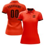Custom Performance Golf Polo Shirt in Orange and Brown for Men Custom Orange Brown Performance Golf Polo Shirt