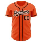 Custom Baseball Jersey - Orange and Brown-White Authentic Design Custom Orange Brown-White Authentic Baseball Jersey