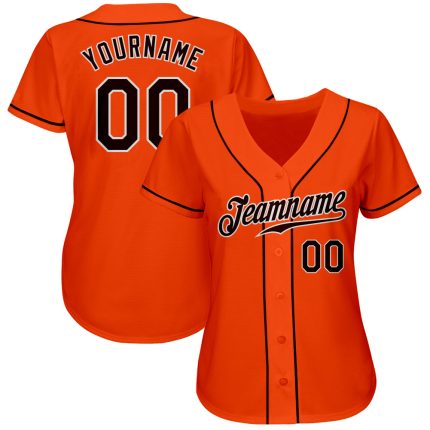 Custom Orange Brown White Baseball Jersey - Authentic Style 4991 for Fans and Players Custom Orange Brown-White Authentic