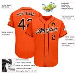 Custom Orange Brown White Baseball Jersey - Authentic Style 4991 for Fans and Players Custom Orange Brown-White Authentic