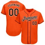 Custom Orange Brown White Baseball Jersey - Authentic Style 4991 for Fans and Players Custom Orange Brown-White Authentic