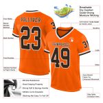 Custom Throwback Football Jersey - Orange Brown White Mesh Authentic Design Custom Orange Brown-White Mesh Authentic Throwback