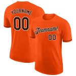 Custom Performance T-Shirt Orange Brown White, Style 7991 for Active Wear and Sports Custom Orange Brown-White Performance
