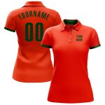 Custom Performance Golf Polo Shirt in Orange and Green Colors Custom Orange Green Performance Golf Polo Shirt
