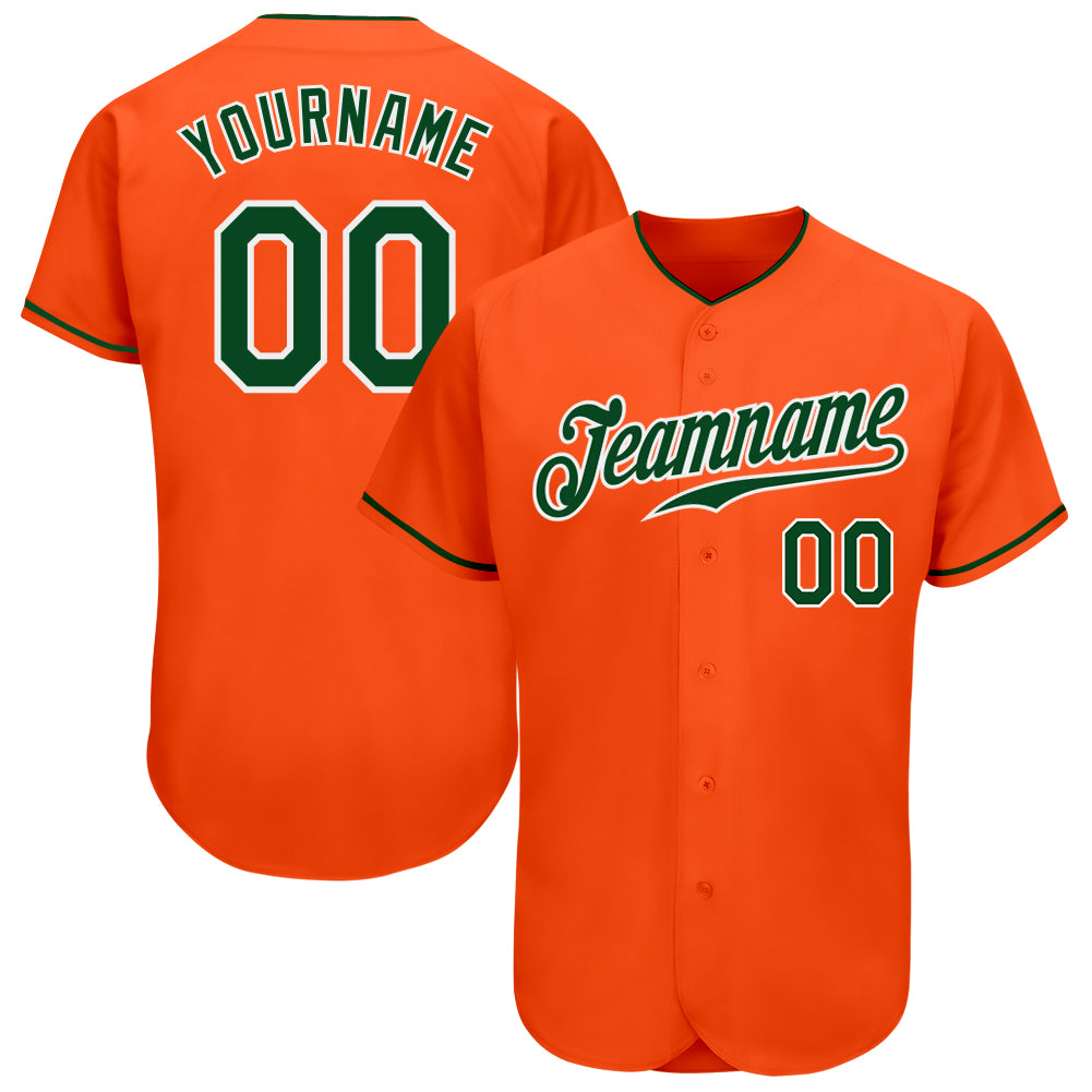 Custom Orange and Green White Authentic Baseball Jersey Style 3188 - Personalized Sports Apparel Custom Orange Green-White