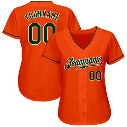 Custom Orange and Green White Authentic Baseball Jersey Style 3188 - Personalized Sports Apparel Custom Orange Green-White