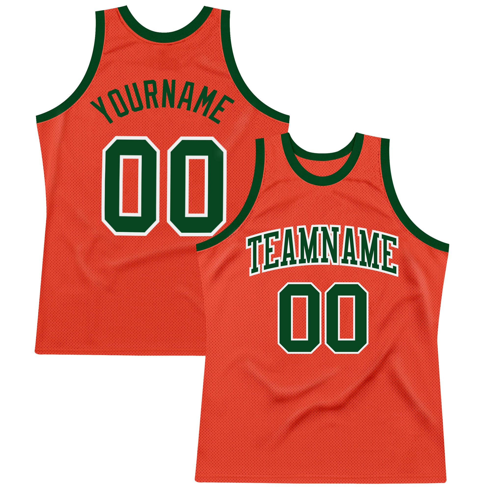 Custom Orange Green White Basketball Jersey Authentic Throwback Style 6109 Custom Orange Green-White Authentic Throwback
