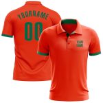 Custom Performance Golf Polo Shirt in Orange and Kelly Green Custom Orange Kelly Green Performance Golf Polo Shirt
