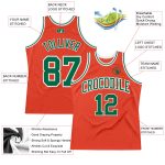 Custom Orange Kelly Green White Throwback Basketball Jersey Authentic Custom Orange Kelly Green-White Authentic Throwback
