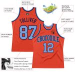 Authentic Throwback Basketball Jersey - Custom Orange & Light Blue-Navy Custom Orange Light Blue-Navy Authentic Throwback