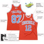 Custom Basketball Jersey - Authentic Throwback in Orange, Light Blue & White Custom Orange Light Blue-White Authentic Throwback