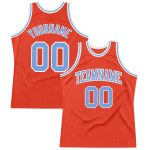 Custom Basketball Jersey - Authentic Throwback in Orange, Light Blue & White Custom Orange Light Blue-White Authentic Throwback
