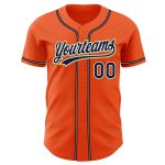Custom Orange Navy Cream Authentic Baseball Jersey - Old Gold Design Custom Orange Navy Cream-Old Gold Authentic Baseball