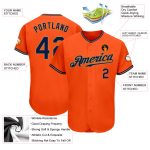 Custom Orange Navy Gold Baseball Jersey - Authentic Design, Perfect for Fans Custom Orange Navy-Old Gold Authentic Baseball