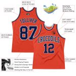 Authentic Basketball Jersey Custom Orange Navy Silver Gray Throwback Style Custom Orange Navy-Silver Gray Authentic Throwback