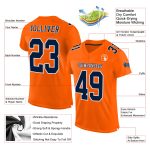Orange Navy White Mesh Authentic Football Jersey - Customizable Team Apparel Custom Orange Navy-White Mesh Authentic Football