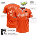 Custom Orange Two-Button Unisex Softball Jersey - Gray Accent Sports Apparel Custom Orange Orange-Gray Two-Button Unisex