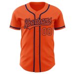 Custom Orange and Navy Baseball Jersey - Authentic Athletic Apparel Custom Orange Orange-Navy Authentic Baseball Jersey