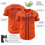 Custom Orange and Navy Baseball Jersey - Authentic Athletic Apparel Custom Orange Orange-Navy Authentic Baseball Jersey