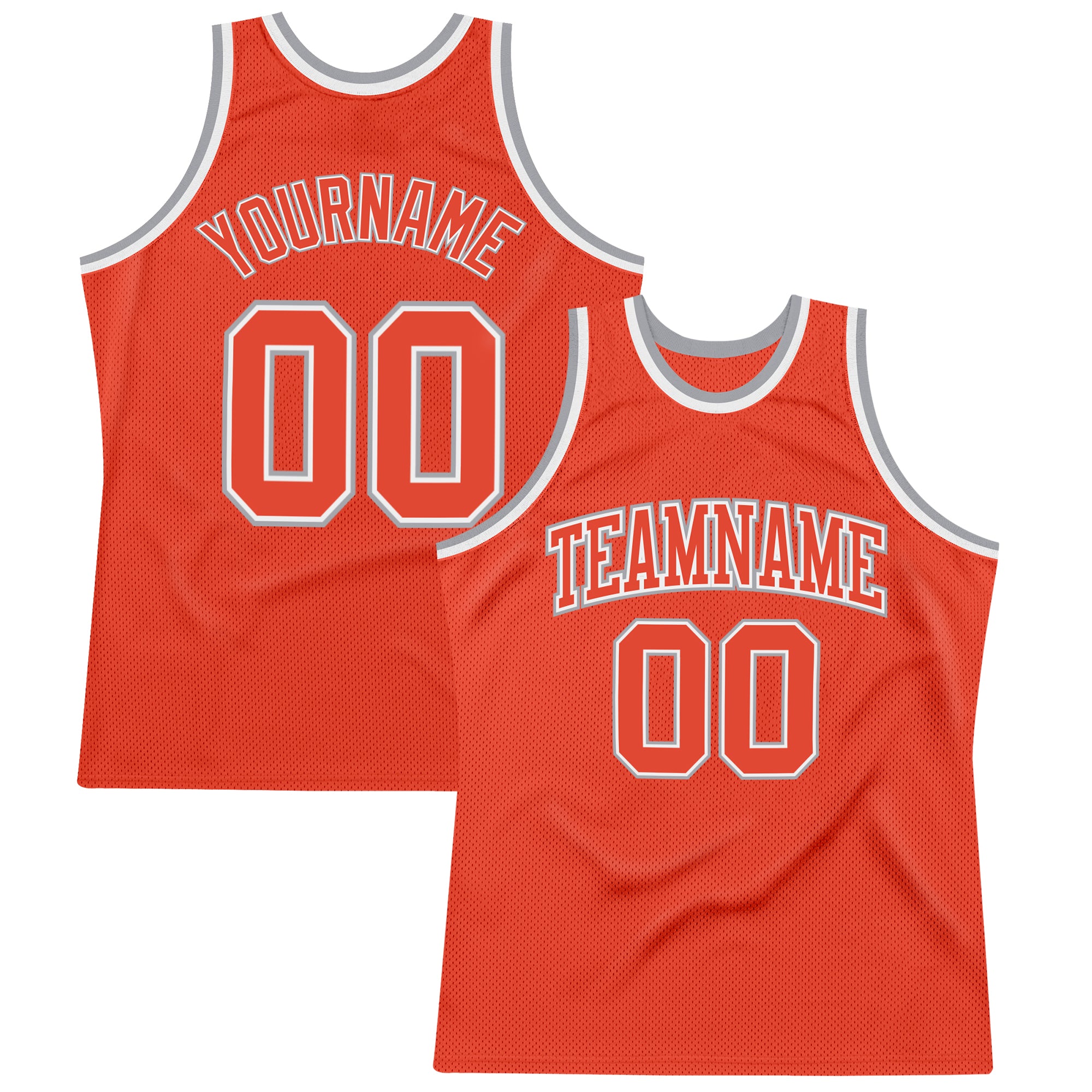 Authentic Custom Orange and Silver Gray Throwback Basketball Jersey Custom Orange Orange-Silver Gray Authentic Throwback
