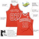 Authentic Custom Orange and Silver Gray Throwback Basketball Jersey Custom Orange Orange-Silver Gray Authentic Throwback