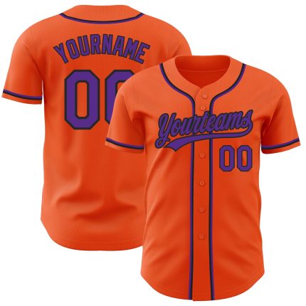 Custom Orange Purple Black Baseball Jersey - Authentic Design for Fans Custom Orange Purple-Black Authentic Baseball Jersey