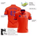 Custom Orange Purple Golf Polo Shirt - Performance Mens Sportwear Custom Orange Purple Performance Golf Polo Shirt
